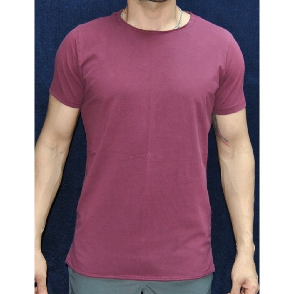 Alphalete Large Maroon/Burgundy Short Front/Long Back Short Sleeve Shirt